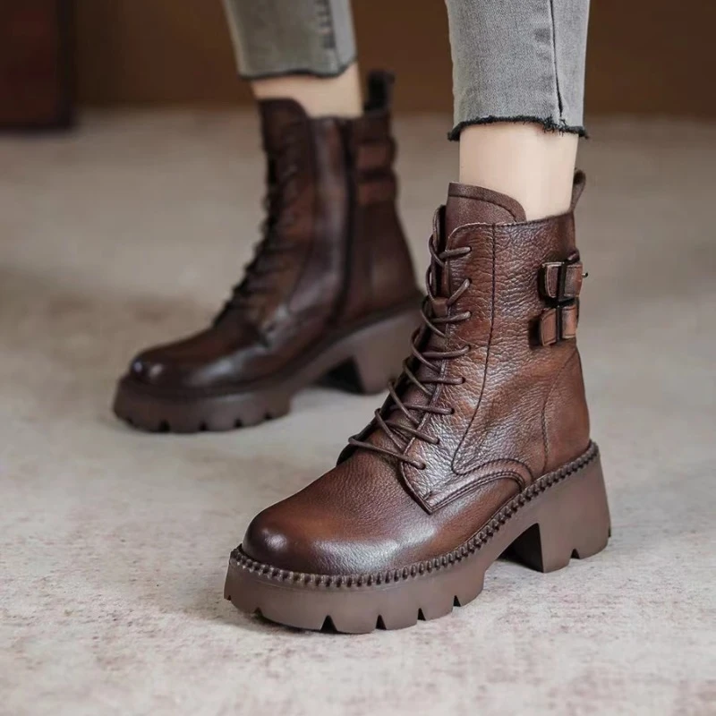 Topánky pre ženy 2023 HORKÝ PREDAJ KRIČNÉ Dámske topánky módne pás Buckle Casual Boots Dám