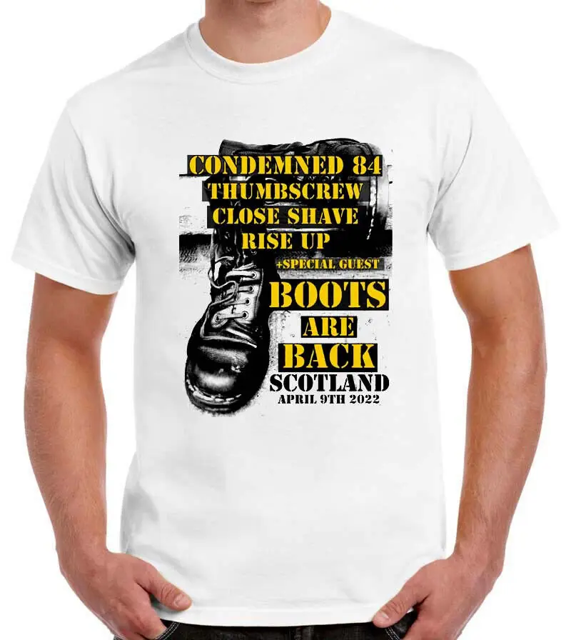 Topánky sú zadné biele koncerty tričko oi skinhead odsúdené 84
