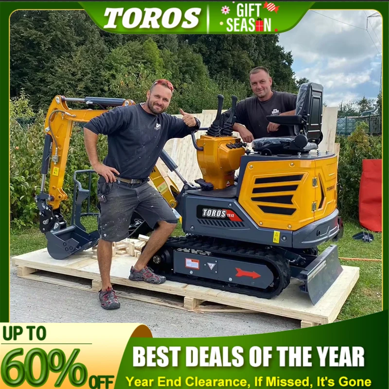 Toros vlečný Crawler Scavatore Doprava zdarma 1ton 2ton Prispôsobený mini rýpadlo pre domáce použitie a výrobné závody