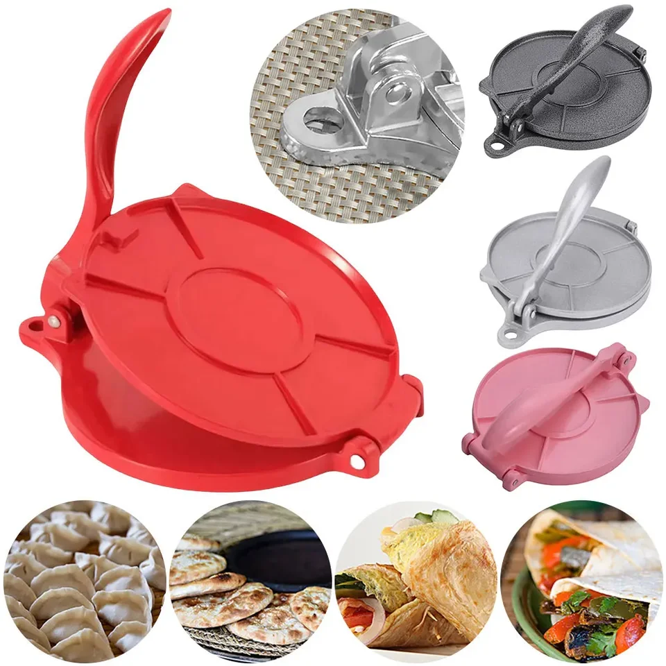 Tortilla Press 16/20cm DIY manuálne kukuričné ​​hliníkové zliatiny Tortilly Pressing Maker liatinové domáce palacinky Kichen náradie