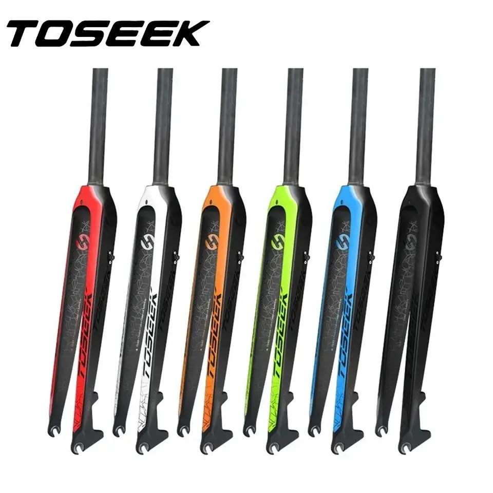 Toseek Carbon Fork MTB Bike Forks Mountain Front Fit Fit for Wheel 26er, 27.5er, 29er Orange Red While Blue Blue Green