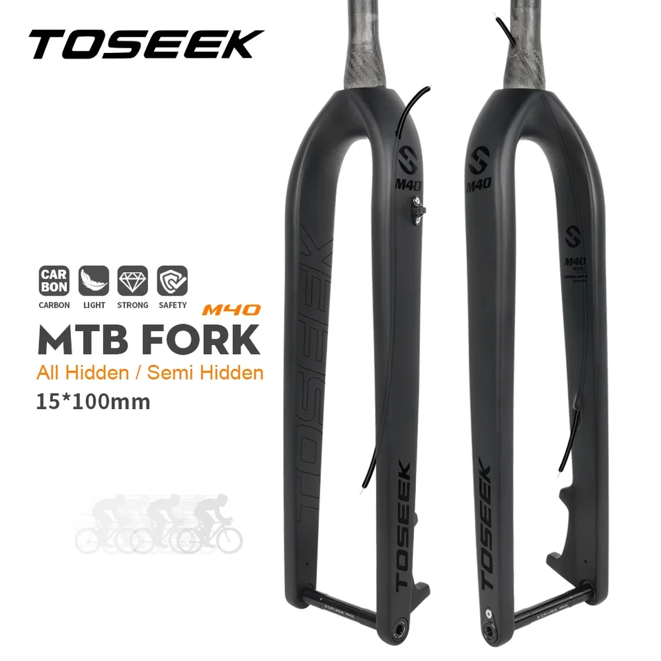 Toseek MTB Thru Nutra 15*100 mm plná predná vidlička na bicykli z uhlíkových vlákien 27,5/29 