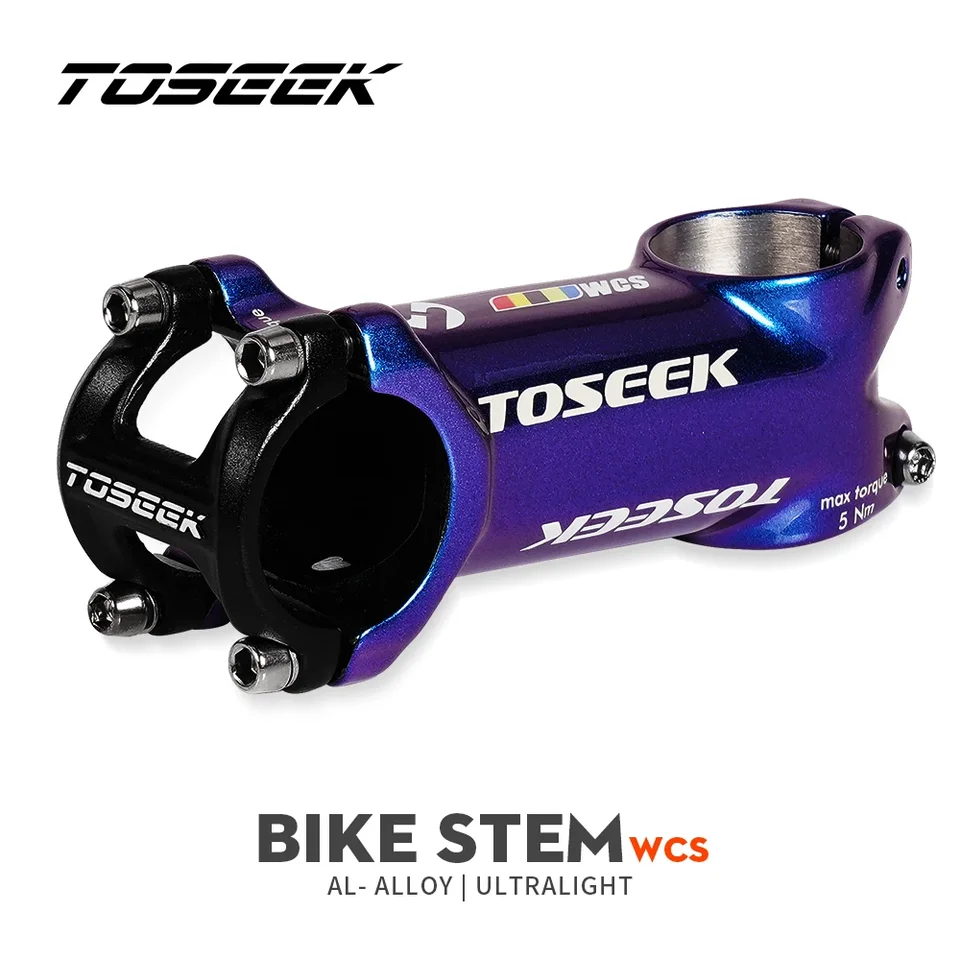 Toseek WCS Mountain Bike Owerbar STEM 31,8 mm cyklistické bicykle Hliníková zliatina oslnená farba Vysoko silné cyklistické doplnky