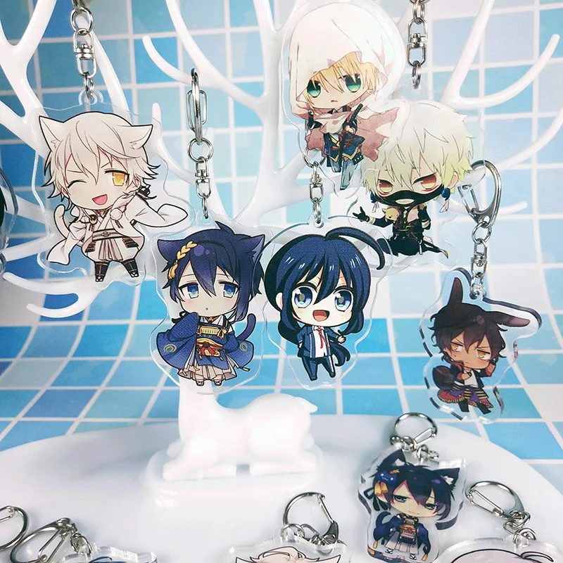 Touken Ranbu Online Anime Anime Keychain Game Mikatsuki Nakigitsune Foxballl Keyring Keychain Llaveros Darčeky