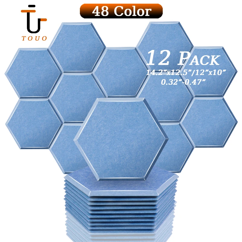 Touo 12ks Fireooooffofusoope Soundproof Wall Panels Studio Akustický panel KTV Akustické ošetrenie zvukom absorbujúci materiál tesnenia dverí