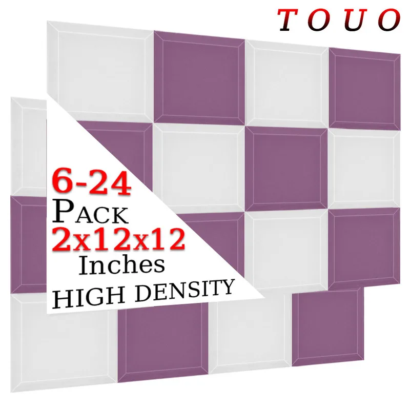 Touo akustická pena s vysokou hustotou zvukových penových panelov 6/12/24 PC WALL Zvuková izolácia Hudobné štúdio Akustická ošetrenie Izolácia hluku