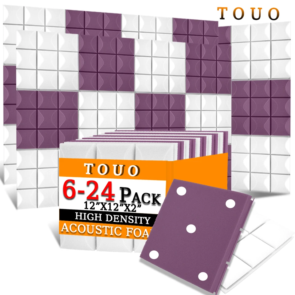 Touo akustické steny panelov 6-24 PCS stena izba Self-pasívne zvukové penové panely pre nahrávanie kancelárií štúdií hudobné štúdio