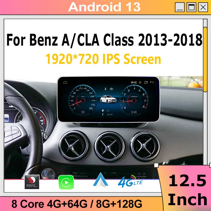 Továrenská cena Android13 Multimédiá pre Mercedes Benz A Class-W176 CLA-C117 GLA-X156 Qualcomm CAR VIDEO Player GPS Navigation 4G