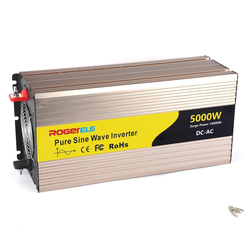 Továrenské napájanie 12V 24V 48V 5000 W DC na AC 110V 220 V meniče Pure Sine Wave Solar Car prevody z mriežkového meniča