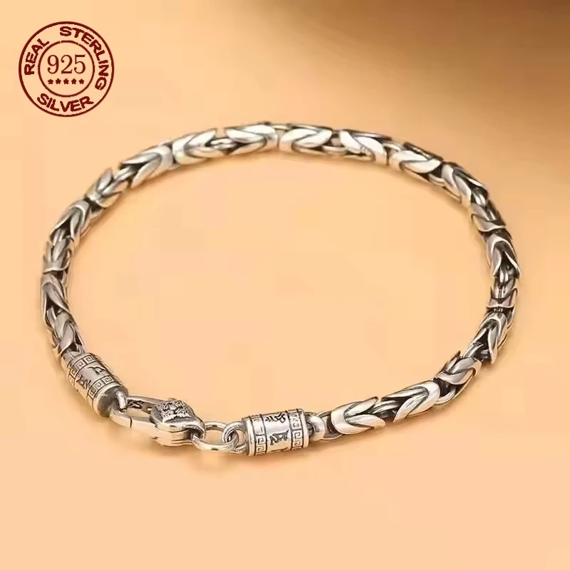 Továreň Direct Supply 925 Sterling Silver Bambus Náramok módny retro štýl Muži a ženy Punk osobnosť Bambusové šperky darček