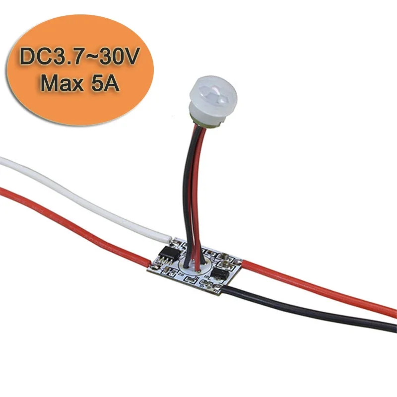 Továreň Prispôsobená telesná infračervená PIR spínač snímača pohybu PIR DC3.7V 5V 12V 24V 5A Automatický spínač pre pásky LED pásik Light Light Module