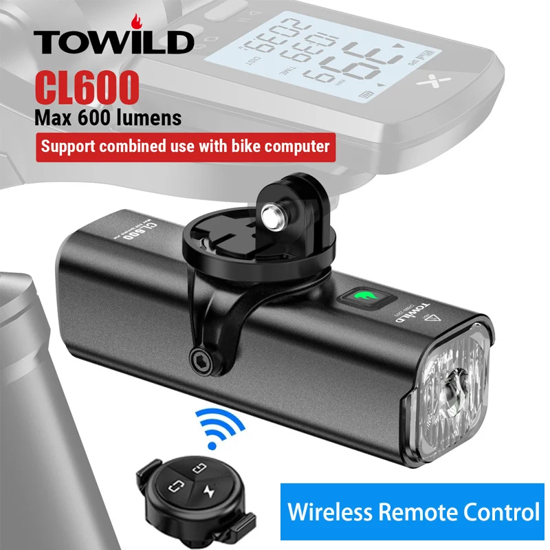 Towild CL600 600LM Bicykel Light Light Light USB Nabíjateľná LED LED 18650 2000MAH Bicykel Light Witerproof Righlight Bike Actle
