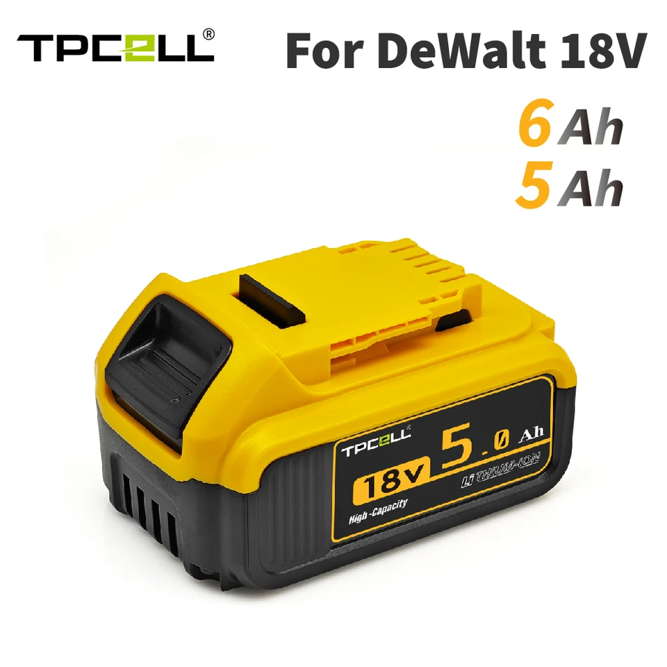 TPCell pre DeWalt DCB200 5AH/6.0AH Výmena batérie kompatibilná s batériou pre dewalt 18V/20V Nástroje