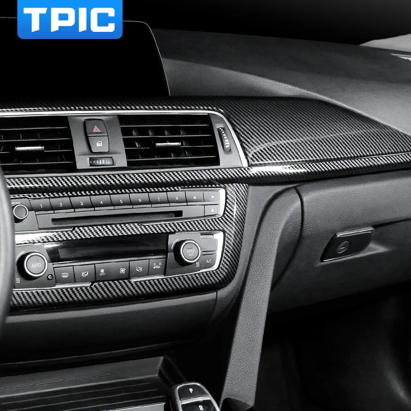 TPIC pre BMW F30 F32 F34 3GT F36 F36 uhlíkové vlákno ABS Cover Sticker Dashboard Dashboard Decotion Decoration Interior Tin Car Doplnky