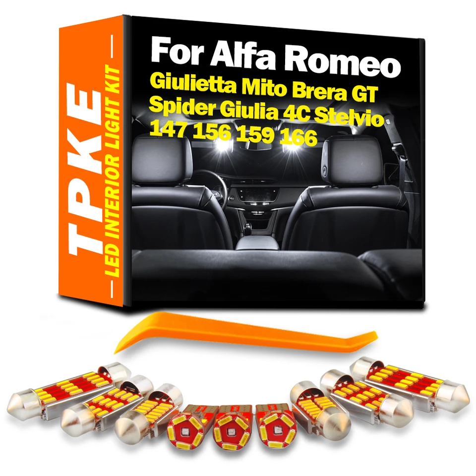 TPKE signálna lampa LED Interiérová strešná súprava pre Alfa Romeo Giulietta Mito brera gt Spider Giulia 4c Stelvio 147 156 159 166