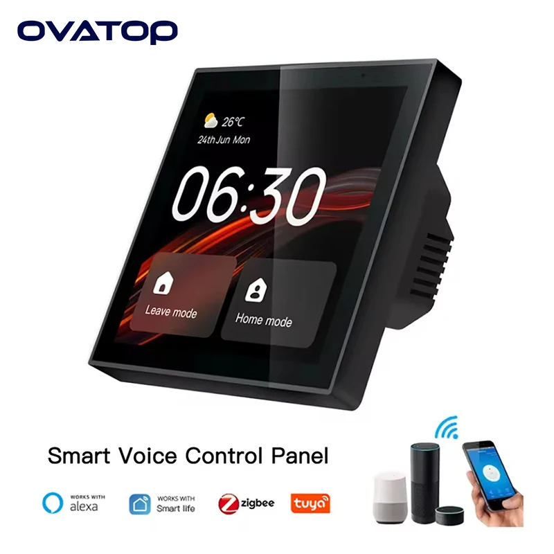 TPP01 4 palca TUYA SMART CONTRECT PANEL Multifunkčný dotykový obrazovka Centrálna WiFi Zigbee Gateway Control Intelligent Control
