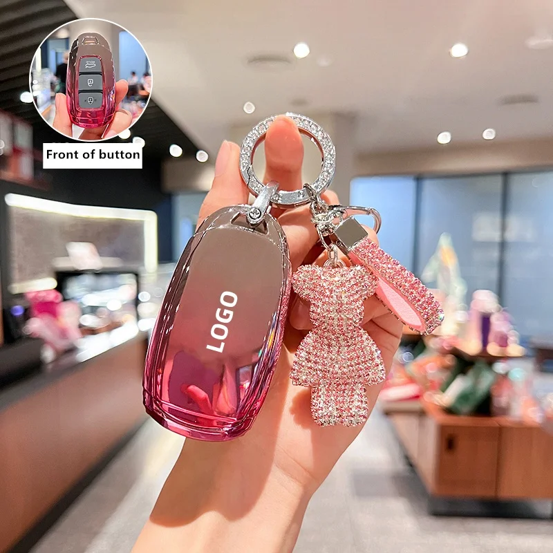 TPU Car Key Case Cover Držiteľ Shell FOB pre Hyundai I30 IX25 IX35 Kona Encino Solaris Azera Grandeur IG Accent Santa Fe Palisade