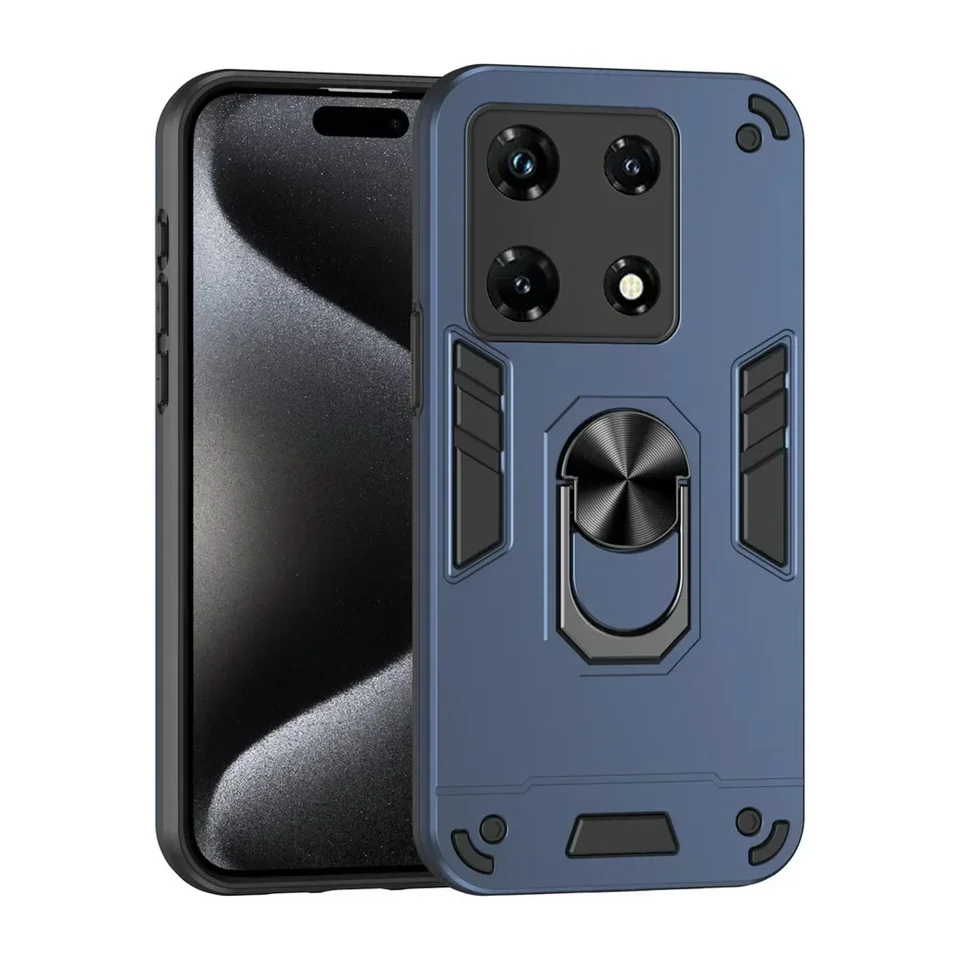 TPU CAR Magnetic Ring Armor puzdro pre Infinix Poznámka 40 PRO 30 VIP 12 G96 HOT 40I 30 HRAJE 20S 20I ZERO 30 4G 5G Interný silikón