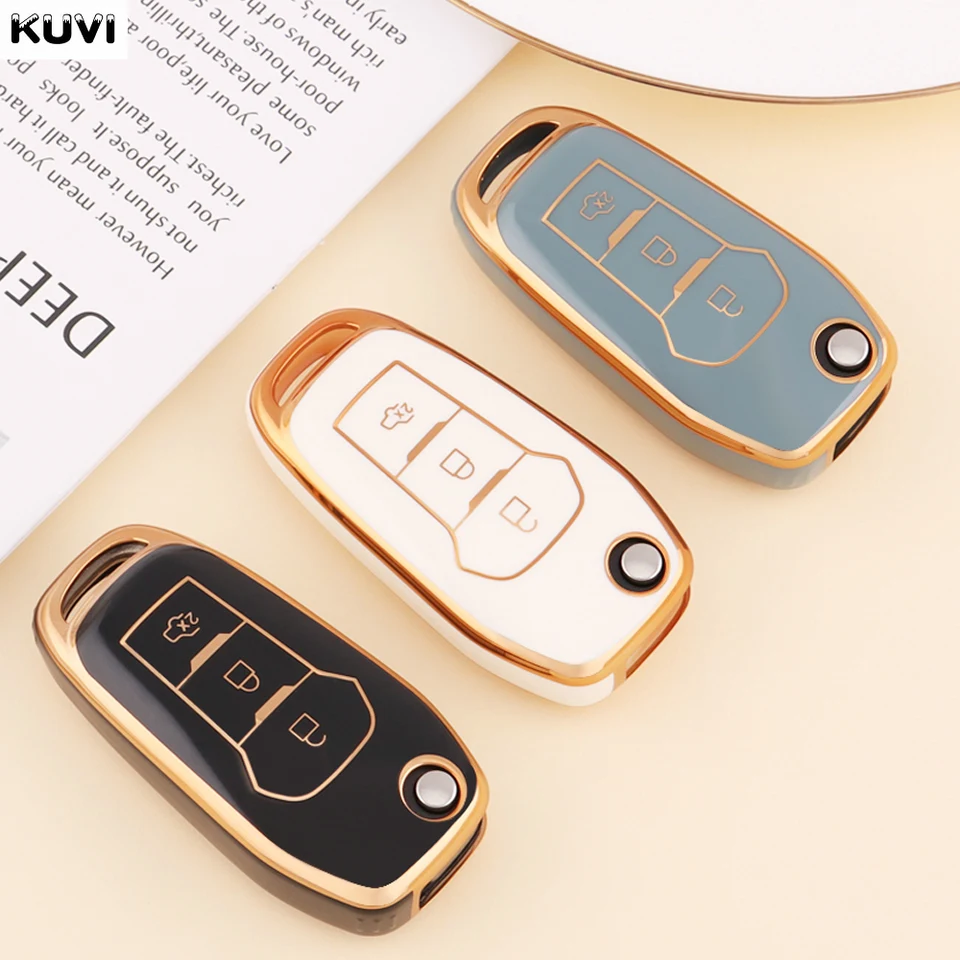 TPU Flip Key Case Case Shell FOB pre Ford Fusion Fiesta Mondeo EcoSport Kuga Escort Everest Ranger F150 Príslušenstvo