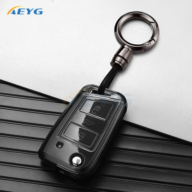 TPU Kľúčové puzdro na kľúče od auta pre VW Volkswagen Golf 7 MK7 Tiguan MK2 pre sedadlo Ateca Leon Fr 2 Ibiza SkotA Octavia Keychain