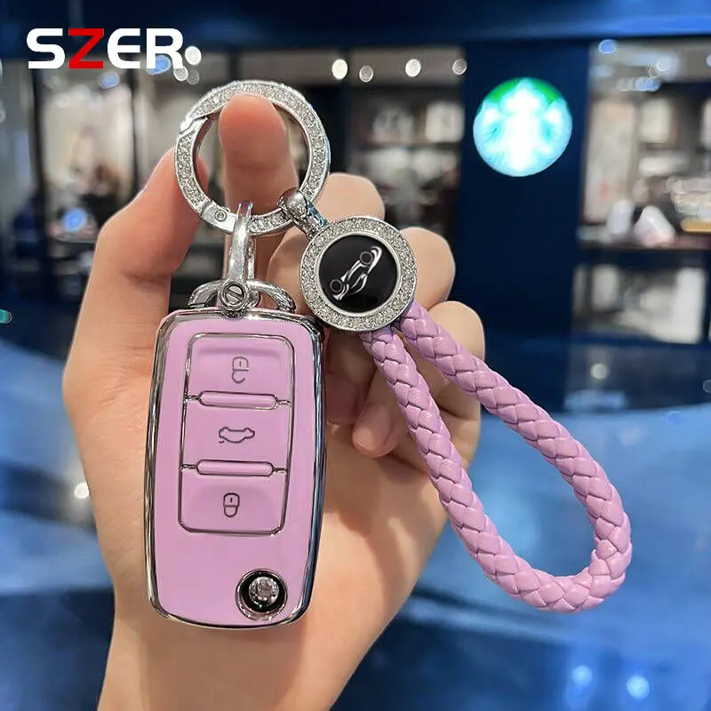 TPU Kľúčový kryt pre kľúče od auta pre Volkswagen VW Polo Tiguan Golf 7 Beetle Passat sedadlo Leon Mk2 Caddy T5 Up EOS Ateca pre Skota Octavia