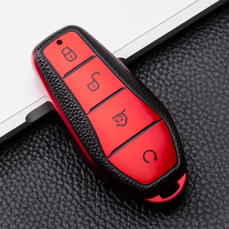 TPU Leather Shell FOB Protector Case Key Cover pre BYD Song Plus Yuan Pro Atto 3 Han Ev E2 Song X Qin Tang Accessories