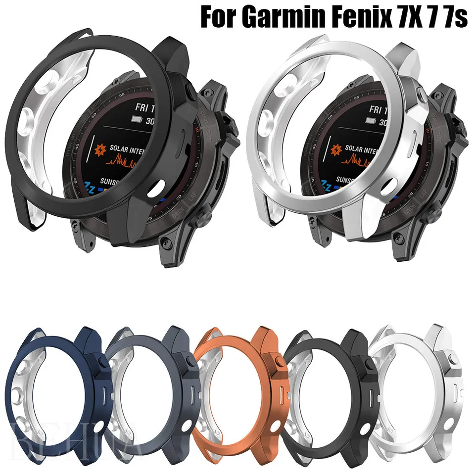 TPU Protector Cover Cover Case pre Garmin Fenix ​​7x 7s Fenix7 Sapphire Solar Shell Ochranné čisté priehľadné silikónové prípady
