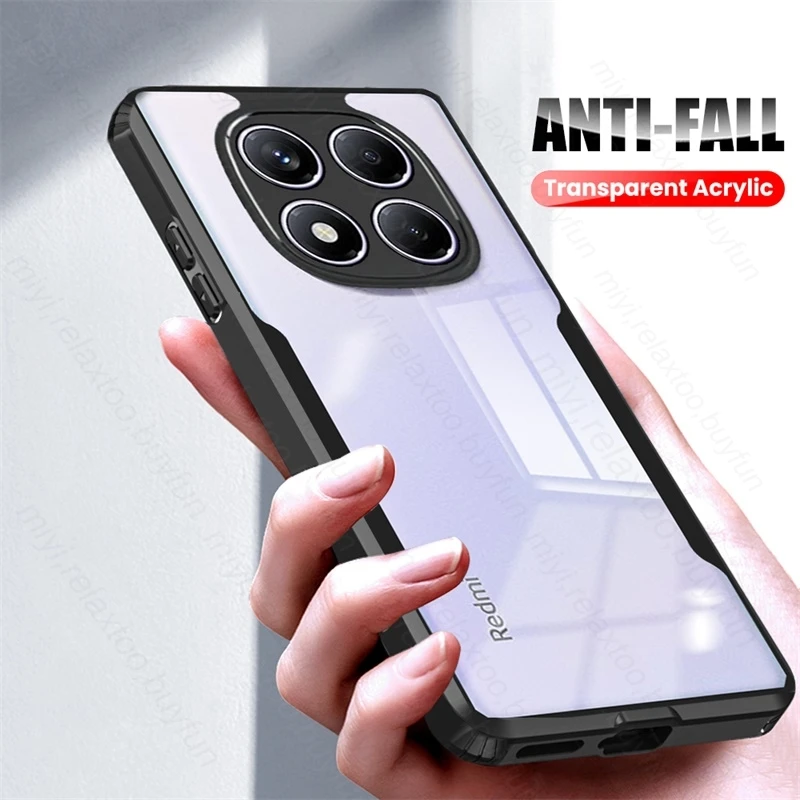 TPU Soft Frame Transparentný akrylový zadný kryt pre Xiaomi Redmi Note 14 Pro Pro+ 5G Armored Shoquproof Coque Redmy Note14Pro 2025