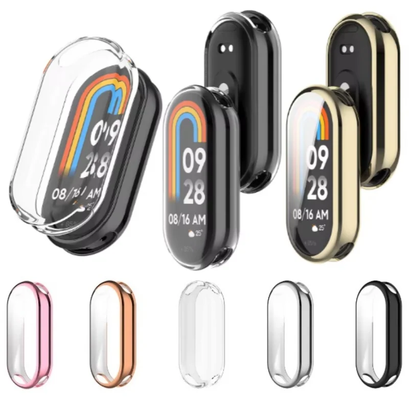 TPU Soft Watch puzdro pre Xiaomi Mi Band 9 Protect Screen Chráni ochranné puzdro pre Xiaomi Mi Band 9 Cover Accessories