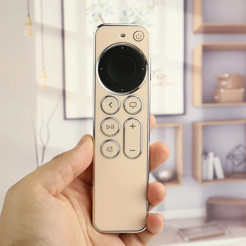 TPU strieborné hrany kompatibilné s diaľkovým ovládaním Apple TV 4K/HD Zabráňte poškriabaniu ochranu Transparentné ochranné puzdro