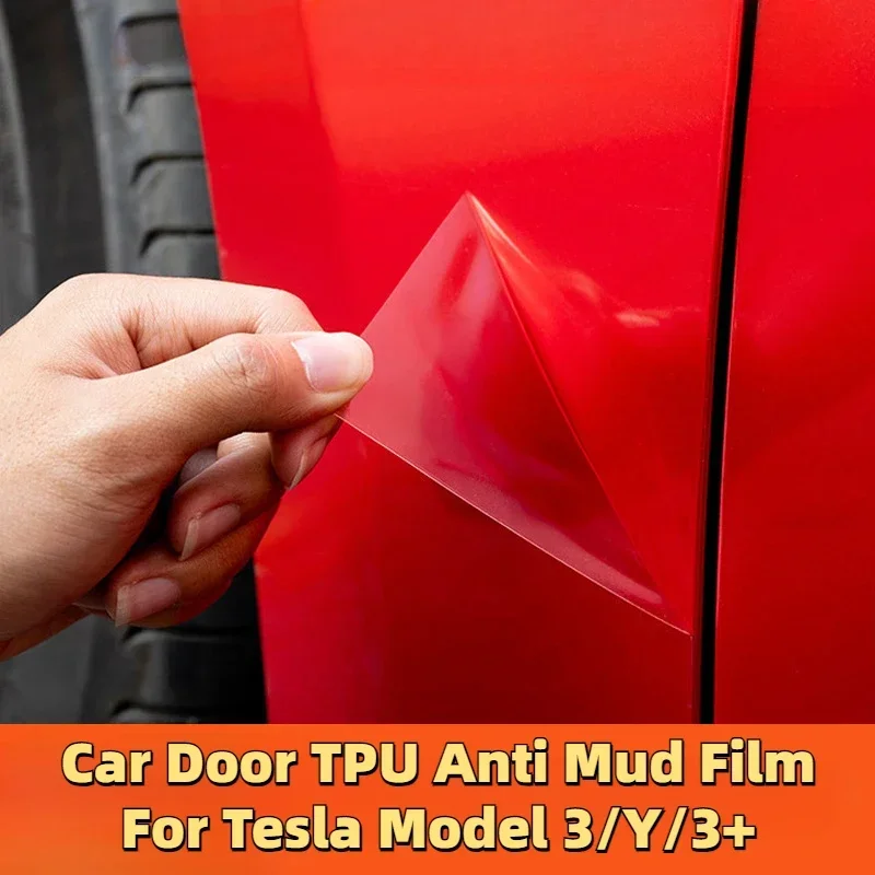 TPU Transparentný film pre Tesla Model 3/Y/3+ Predné zadné dvere na predĺžené auto Body Ochranta filmu Neviditeľné odevy automobilov 2024