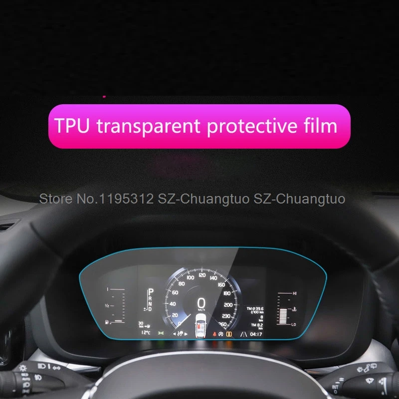 TPU Transparentný ochranný film pre Volvo XC60 XC90 2018-2023 CAR12,3 palcový prístrojový prístrojový panel