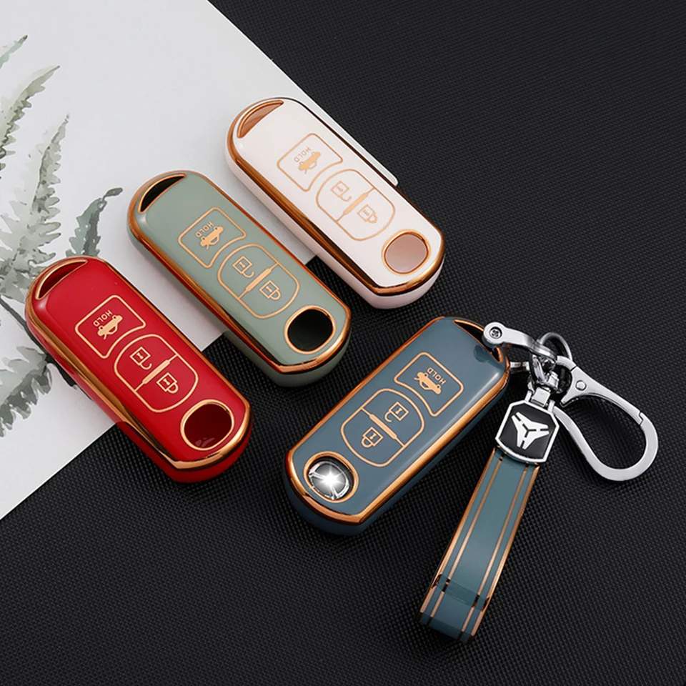 TPU vozidlo diaľkový kľúč kryt shell keychain pre mazda 2 3 6 Atenza Axela Demio CX-5 CX5 CX-3 CX7 CX8 CX-9 MX-5 Príslušenstvo