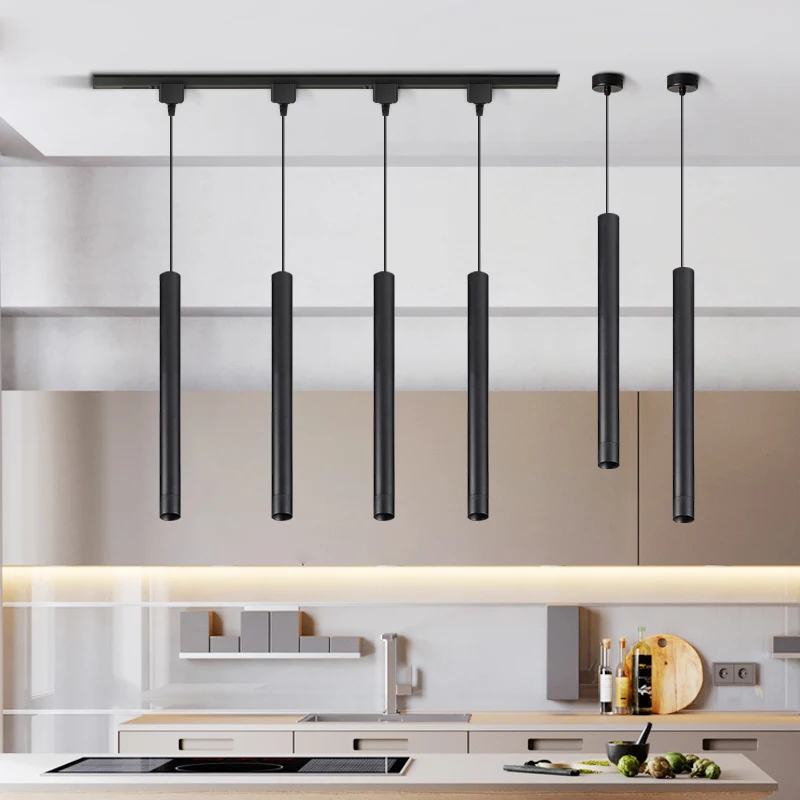 Track Light Hliníková železnica zavesená lampa 5W stmievacia štiepka štiepka Spot lampa kuchyňa osvetlenie Loft jedáleň reštaurácia Lampy