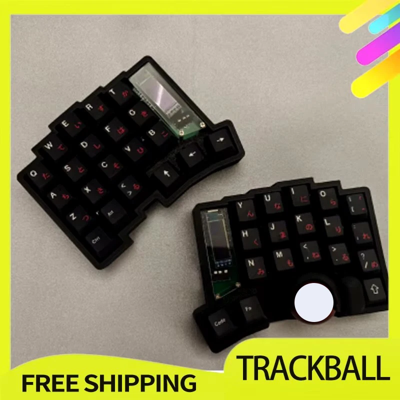 Trackball Split Keyboard Kit Layout Prog Rammable Vial Trackball 39/47/59 Kláves vlastnej RGB Hot Plug Split Keyboard Kit Ergonomic