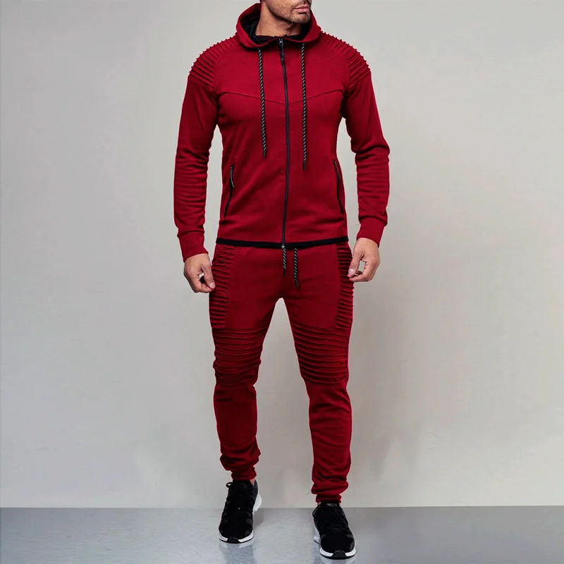 Tracksuit muži zips Rashguard Pánske bežecké mikiny potné obleky sťahovacej pullove outfit workout Streetwear