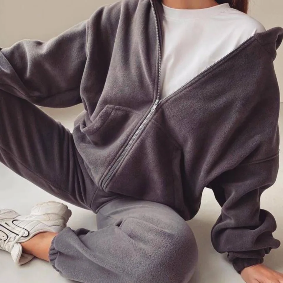 Tracksuit Women Sports Suit 2 -Place Set Autumn Winter Print Punk Style Slim Leisure Dámske mikiny Trend Trend Suits 2021