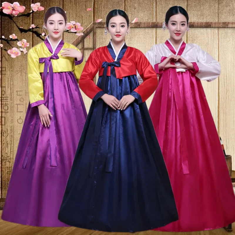Tradičné kórejské oblečenie hanbok šaty pre ženy staroveký palác rúch v krku národný výkon Kimono Yukata Asien