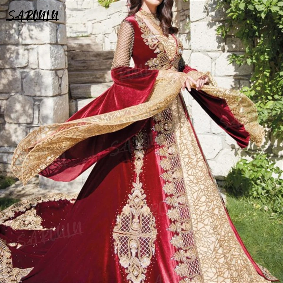 Tradičné turecké ženy Svadobné kaftan oblečenie Arabské plesové šaty Prom Dress Party Prispôsobené čipkou فساتين السه Vajjjcijjjjácijjjáitci dňa dňa kancelária