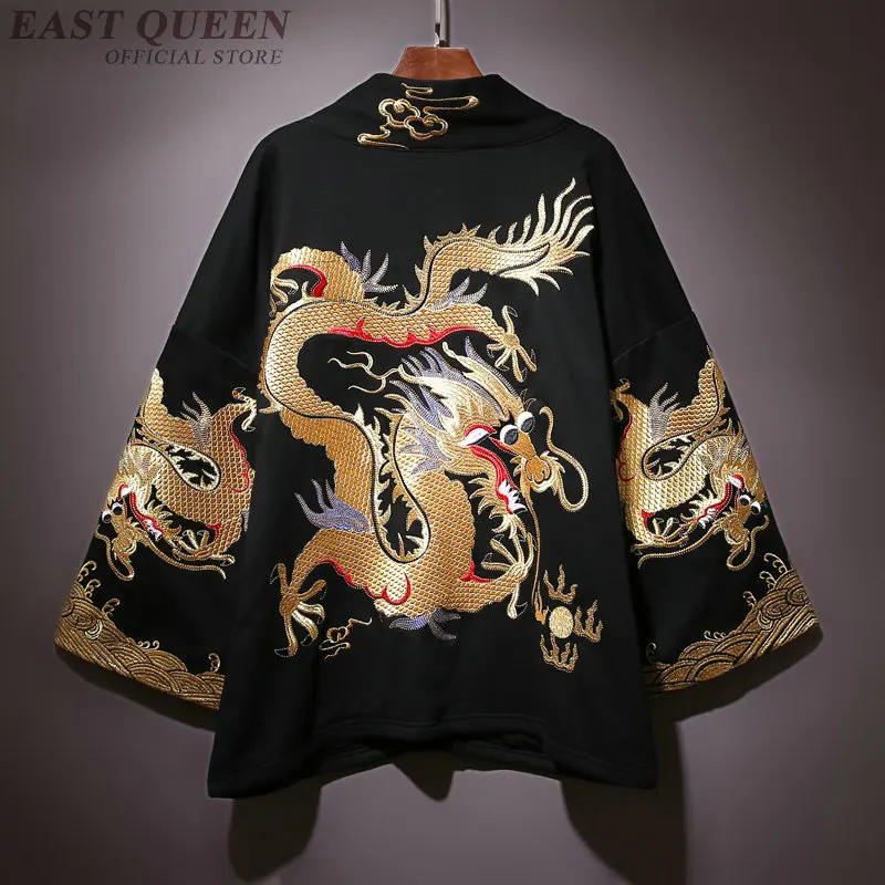 Tradičné čínske oblečenie pre mužov Shanghai Tang Clothes Kung Fu Čínska bunda vyšíva drak Kimono Cardigan Men KK2924
