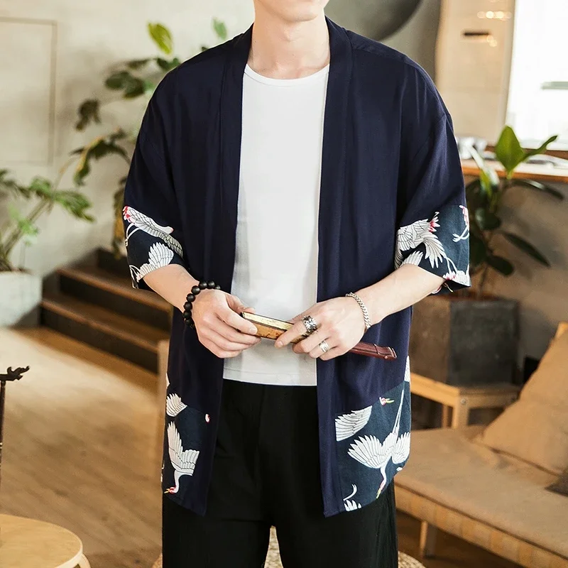 Tradičné čínske oblečenie pre mužov čierna ľanová košeľa Male Kung Fu Clothing Tirla