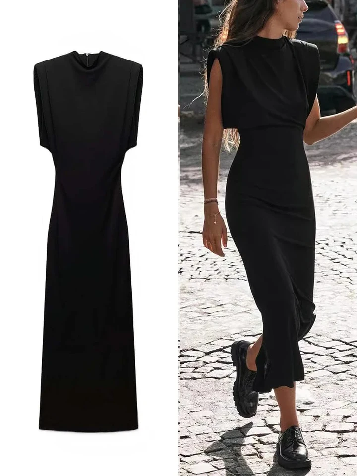 Trafza Dámska temperament sexy midi dlhé hip šaty móda Elegantné štíhle temperamenty Party Zoznamka večerné šaty