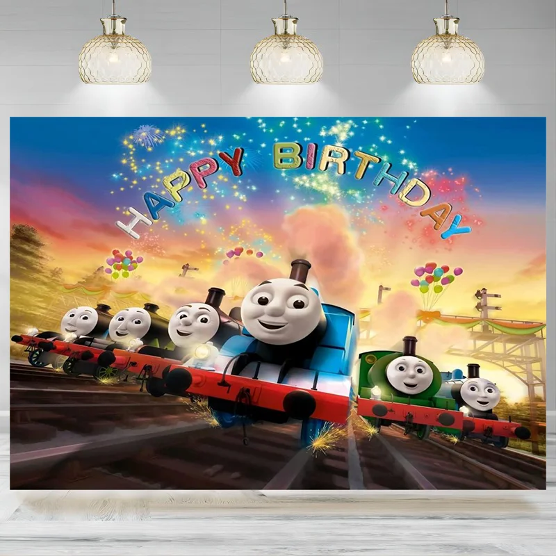 Train Birthday Party Photography Pozadie dekorácie témy Základné potreby Detské dievčatá chlapci bábätko Banner