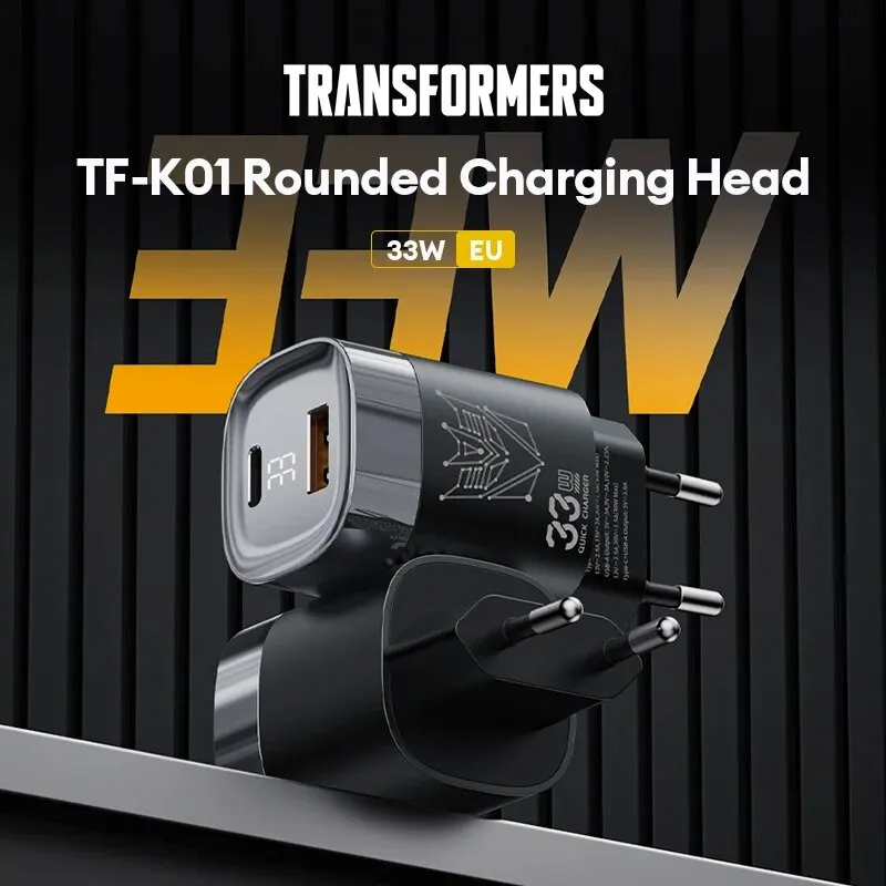 Transformers 33 W EÚ nabíjačka Rýchle nabíjanie Adaptér rýchleho nabíjania pre Xiaomi nabíjanie iPhone hlava USB Typ C Duálna objímka TF-K02 US