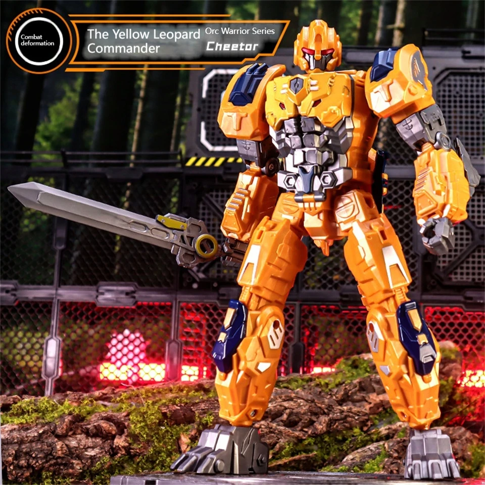 Transformovaná hračka žltý Panther Warrior King Kong Robot Detský model vzdelávacieho modelu zvierat robot hračky pre deti narodeniny darček k narodeninám