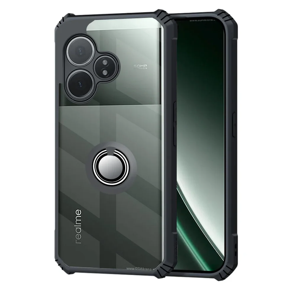 Transparentné akrylové puzdro pre Realme GT 6T GT6 T GT6T Cover Magnetický držiak Ring Ring Shockope Coques Realme GT Neo6 Neo 6 SE Neo6se