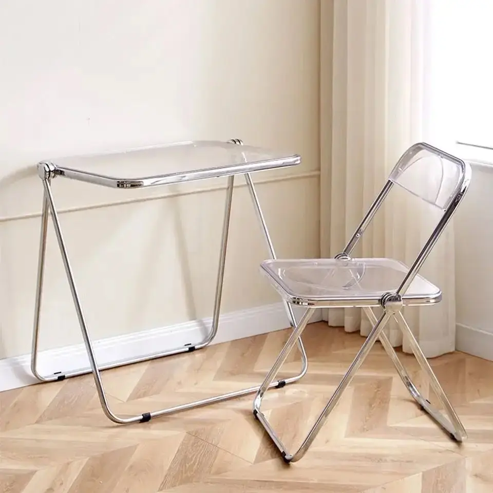 Transparentné akrylové skladacie stoličky v štýle štýl Simple Design North Európ