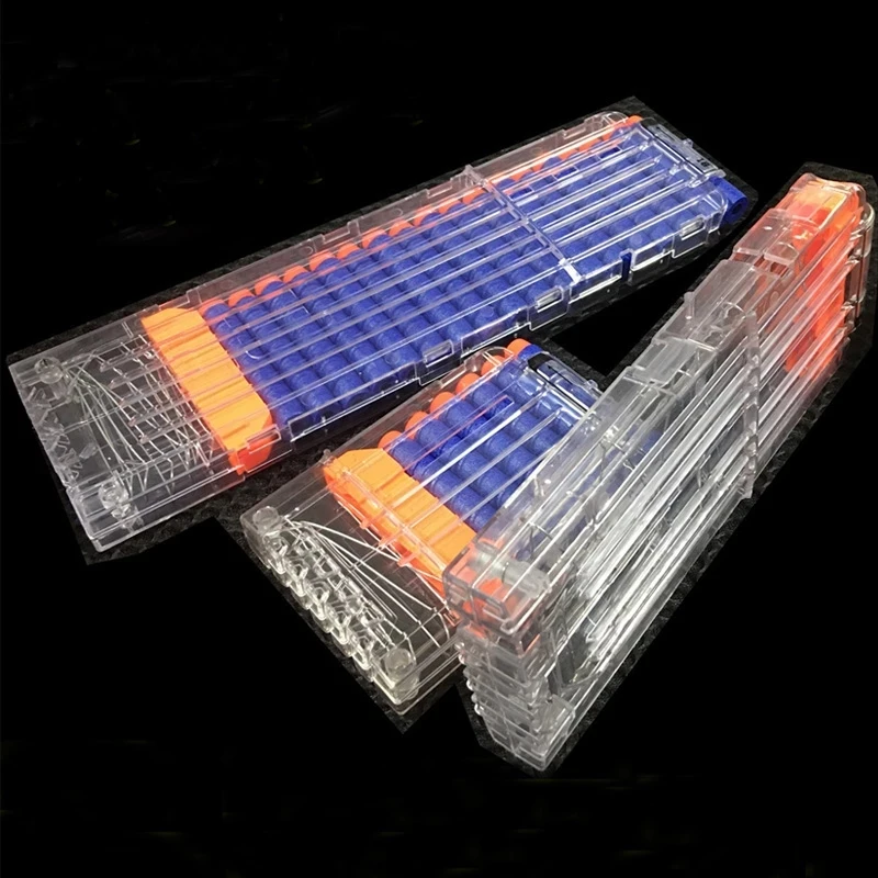 Transparentné biele univerzálne reload Clip 6/11/11 ROKY PRE NERF MAGAZINE Šípky na náhradu výmeny mäkkých guľiek
