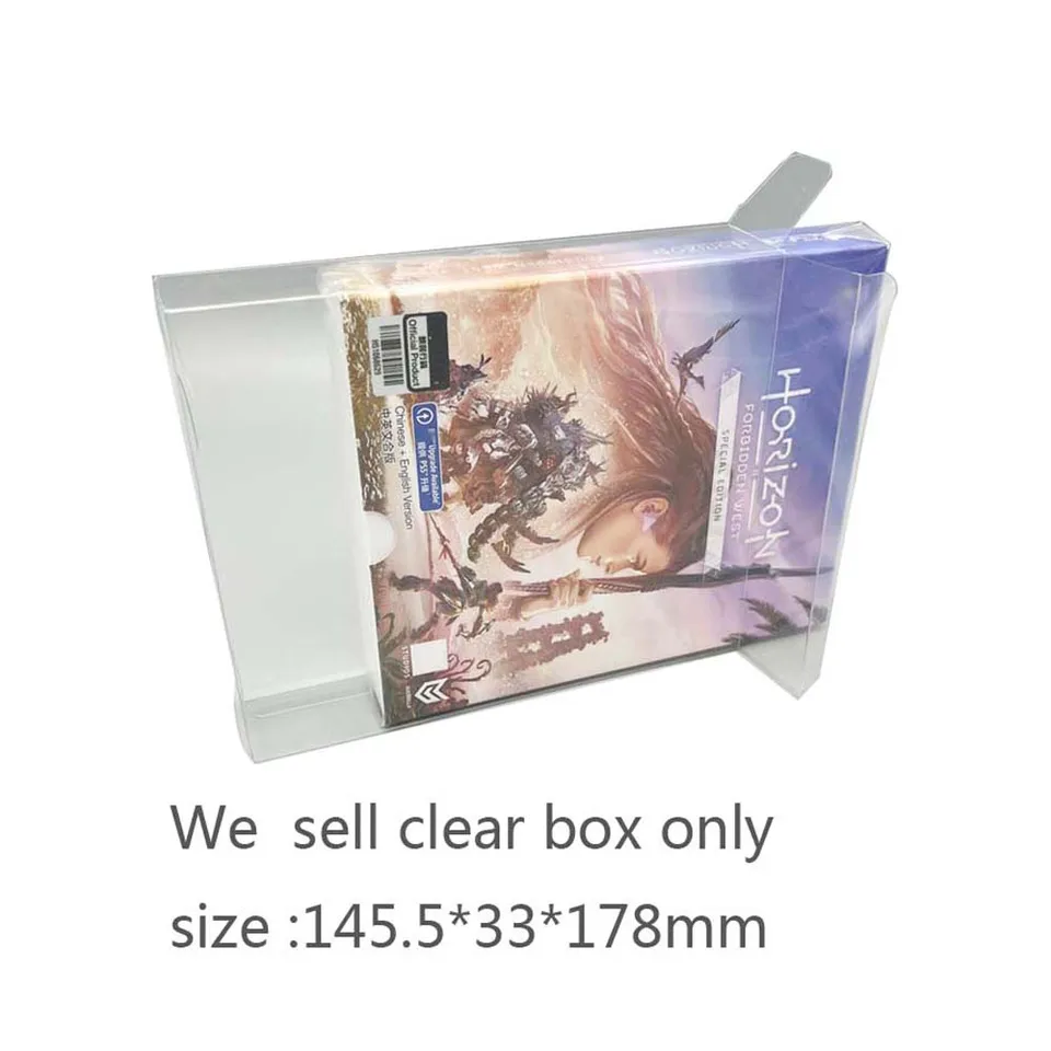 Transparentné úložisko PET Display Box Storage pre PS4/ PS5 pre Horizon 2: Zakázaná ochrana hry West Game Protection Box