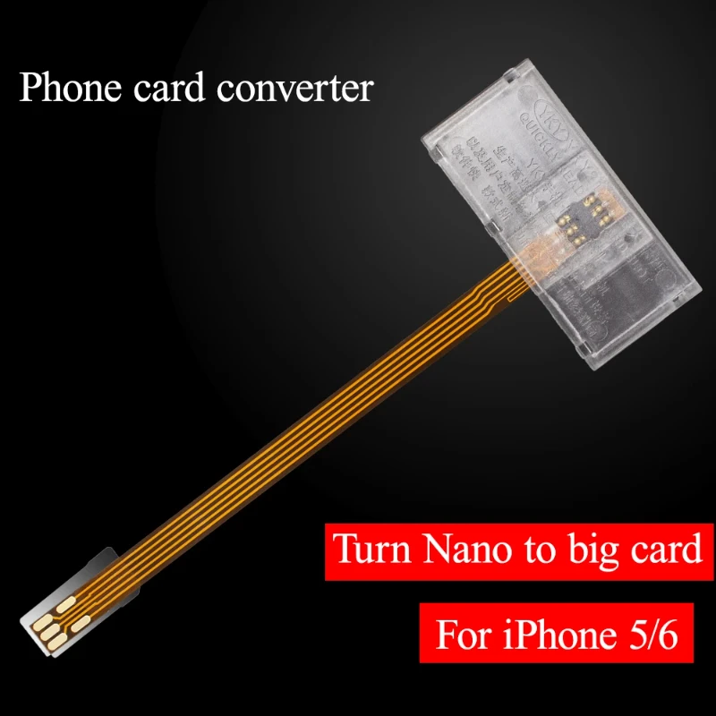 Transparentný adaptér SIM karty Nano sa otočí na veľkú kartu Mobile Phone Signal Cable Device pre iPhone 5/5s 6/6s 2024